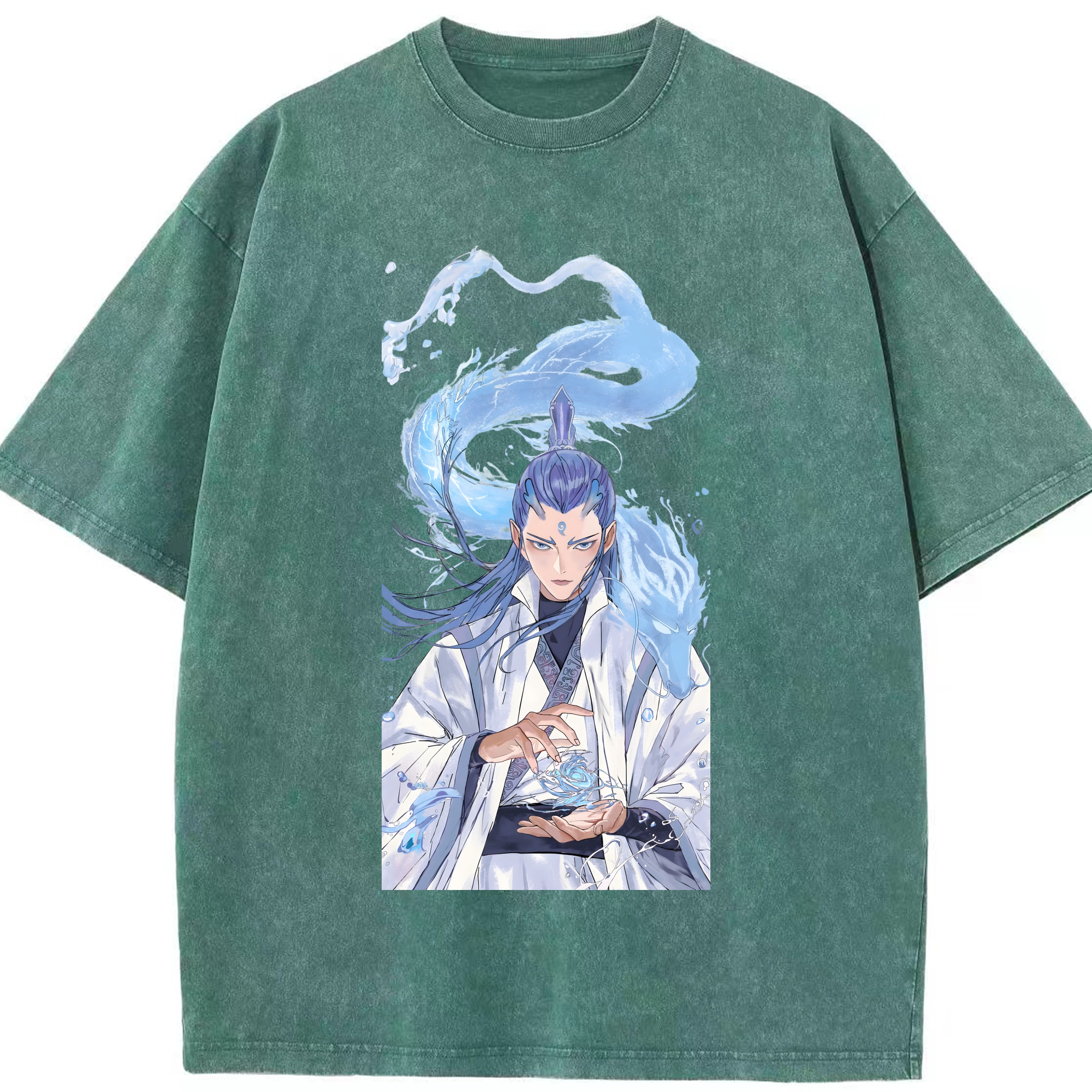 （画像用） Ne Zha 2 ナタ 魔童の大暴れ 綿100% ヴィンテージ風 半袖Tシャツ（フロントプリント）